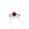Thumbnail Image 0 of Lab-Created Ruby Ring Diamond Accents Sterling Silver/14K Yellow Gold
