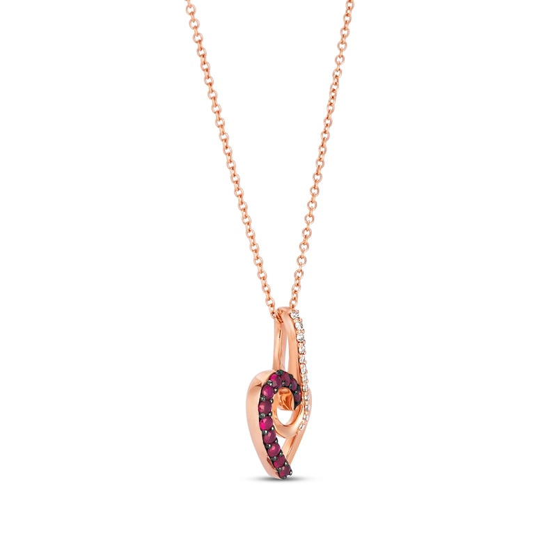 Le Vian Ruby Necklace 1/20 ct tw Diamonds 14K Strawberry Gold