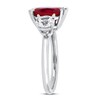 Lab-Created Ruby & Lab-Created Sapphire Ring Cushion/Round 10K White Gold