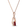 Thumbnail Image 2 of Ruby Necklace 1/5 ct tw Diamonds 10K Rose Gold