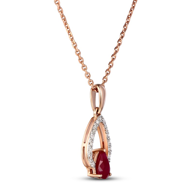 Main Image 2 of Ruby Necklace 1/5 ct tw Diamonds 10K Rose Gold