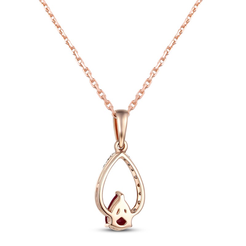 Main Image 3 of Ruby Necklace 1/5 ct tw Diamonds 10K Rose Gold