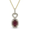 Thumbnail Image 1 of Natural Ruby Necklace 1/6 ct tw Diamonds 10K Yellow Gold