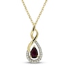 Thumbnail Image 1 of Natural Ruby Necklace 1/15 ct tw Diamonds 10K Yellow Gold