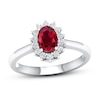Ruby Ring 1/5 ct tw Diamonds 10K White Gold