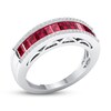 Thumbnail Image 3 of Ruby Ring 1/6 ct tw Diamonds 10K White Gold