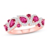 Thumbnail Image 0 of Lab-Created Ruby & White Lab-Created Sapphire Ring 10K Rose Gold