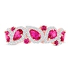 Thumbnail Image 1 of Lab-Created Ruby & White Lab-Created Sapphire Ring 10K Rose Gold