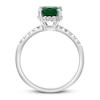 Thumbnail Image 1 of Effy Natural Emerald Ring 1/6 ct tw Diamonds 14K White Gold