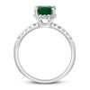 Thumbnail Image 1 of Effy Natural Emerald Ring 1/6 ct tw Diamonds 14K White Gold