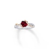 Thumbnail Image 1 of Lab-Created Ruby Ring Diamond Accents Sterling Silver/14K Yellow Gold