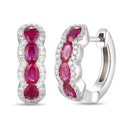 Le Vian Natural Ruby Earrings 1/3 ct tw Diamonds 14K Vanilla Gold