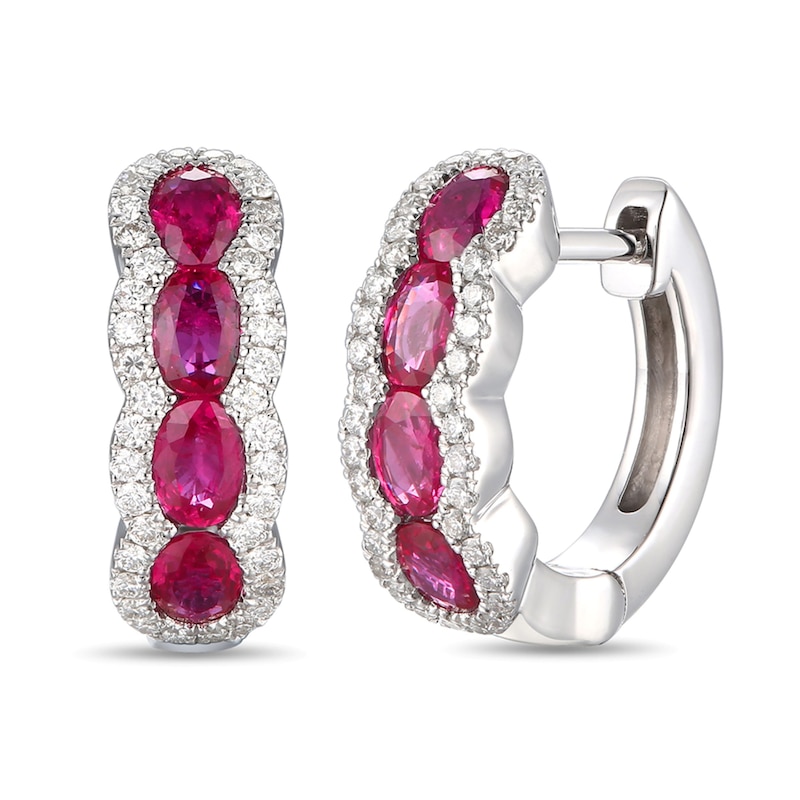 Le Vian Natural Ruby Earrings 1/3 ct tw Diamonds 14K Vanilla Gold