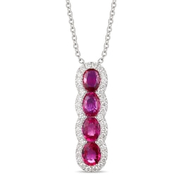 Le Vian Natural Ruby Necklace 1/4 ct tw Diamonds 14K Vanilla Gold