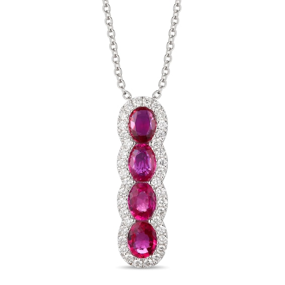 Le Vian Natural Ruby Necklace 1/4 ct tw Diamonds 14K Vanilla Gold