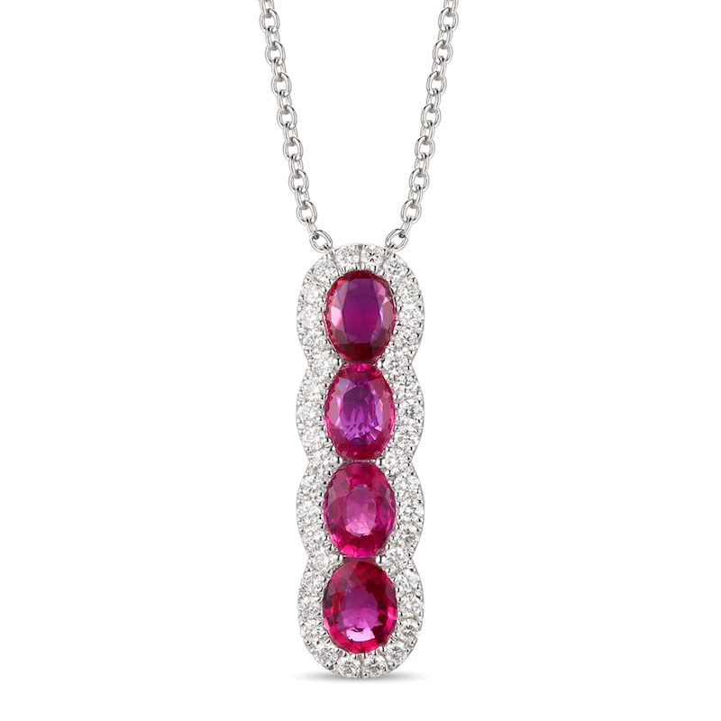 Le Vian Natural Ruby Necklace 1/4 ct tw Diamonds 14K Vanilla Gold