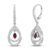 Thumbnail Image 1 of Natural Ruby Earrings 1/2 ct tw Diamonds 10K White Gold