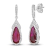 Thumbnail Image 1 of Lab-Created Ruby & White Lab-Created Sapphire Earrings Sterling Silver