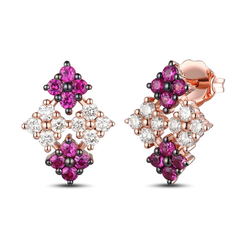 Main Image 1 of Le Vian Natural Ruby Earrings 3/8 ct tw Diamonds 14K Strawberry Gold