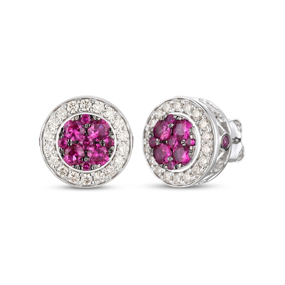 Le Vian Natural Ruby Stud Earrings 1/2 ct tw Diamonds 14K Vanilla Gold