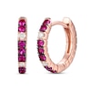 Thumbnail Image 0 of Le Vian Natural Ruby Hoop Earrings 1/20 ct tw Diamonds 14K Strawberry Gold