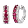 Thumbnail Image 0 of Le Vian Natural Ruby Hoop Earrings 3/8 ct tw Diamonds 14K Vanilla Gold