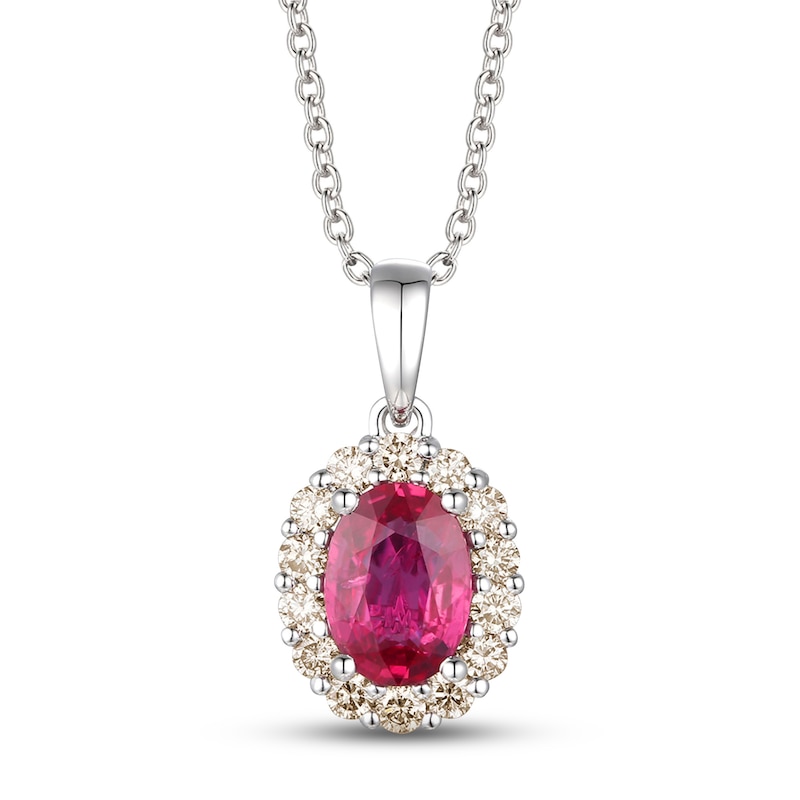 Le Vian Natural Ruby Necklace 1/4 ct tw Diamonds 14K Vanilla Gold