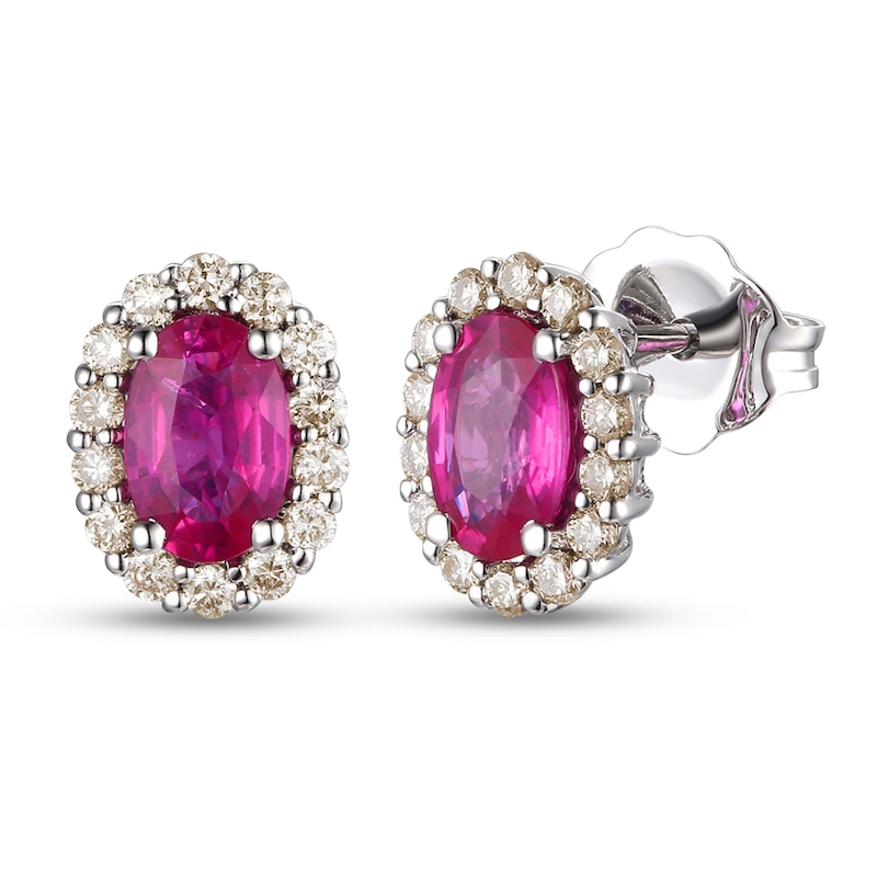 Main Image 1 of Le Vian Natural Ruby Earrings 1/3 ct tw Diamonds 14K Vanilla Gold