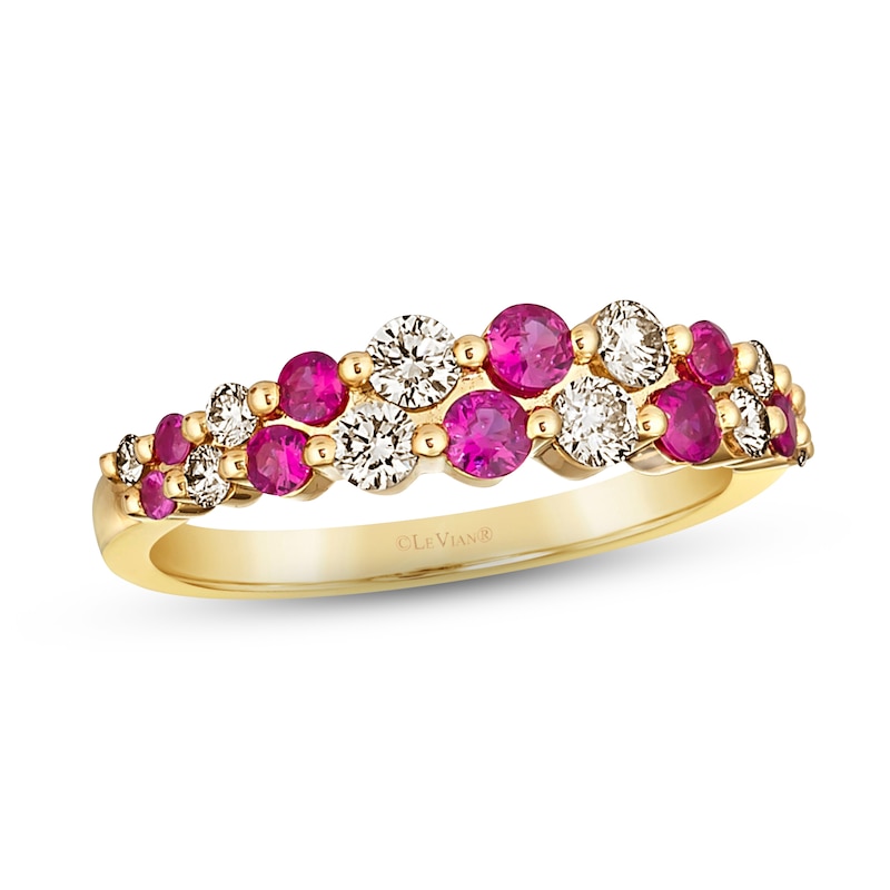 Main Image 1 of Le Vian Natural Ruby Ring 1/2 ct tw Diamonds 14K Honey Gold