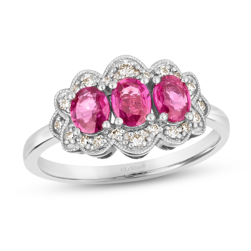 Main Image 1 of Le Vian Natural Ruby Ring 1/6 ct tw Diamonds 14K Vanilla Gold