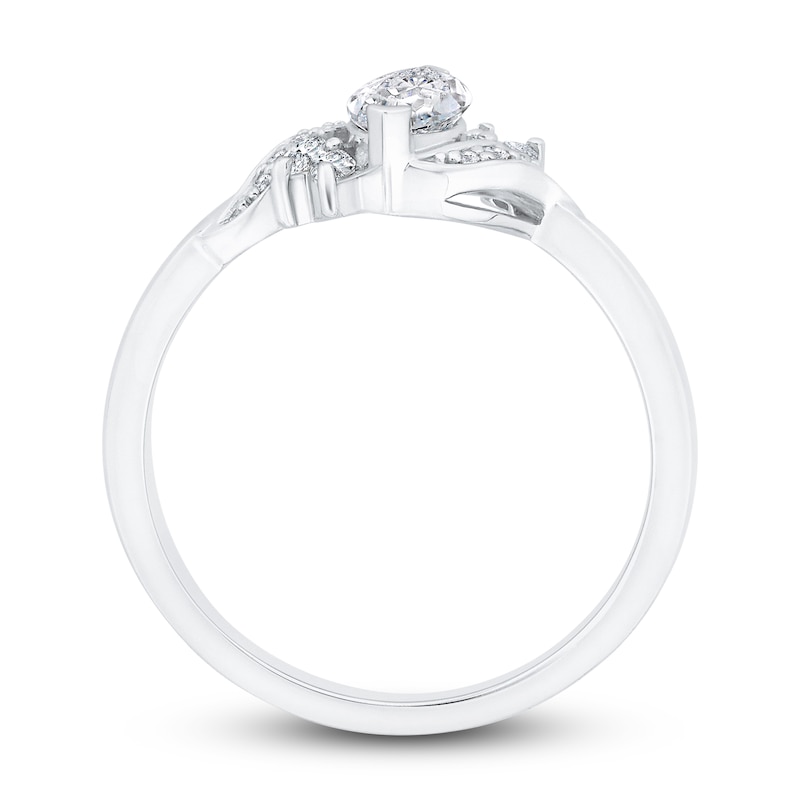 Main Image 3 of Diamond Engagement Ring 5/8 ct tw Marquise/Round 14K White Gold