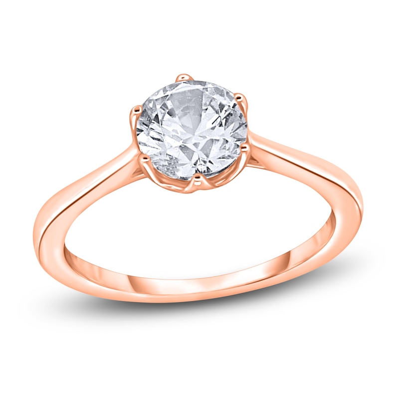 Diamond Cathedral Solitaire Engagement Ring 1-1/2 ct tw Round 14K Rose Gold (I2/I)