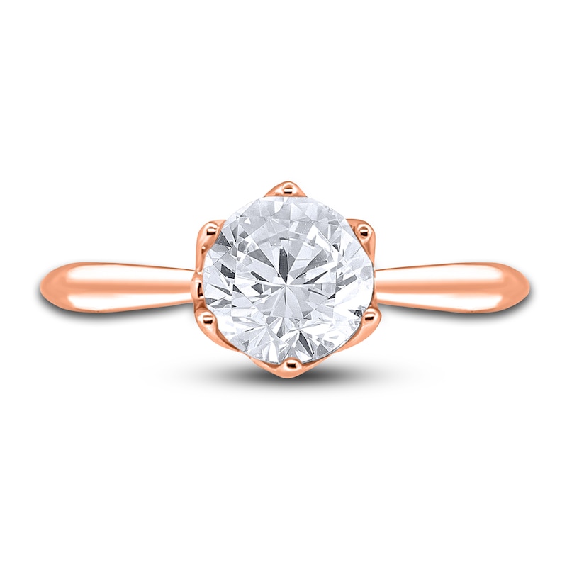 Diamond Cathedral Solitaire Engagement Ring 1-1/2 ct tw Round 14K Rose Gold (I2/I)