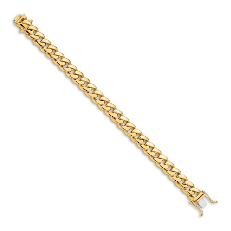 Main Image 2 of Men's Solid Curb Link Chain Bracelet 14K Yellow Gold 10.7mm 8.25"