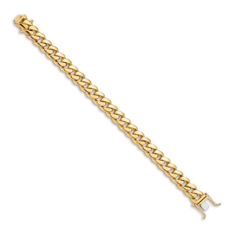 Men's Solid Curb Link Chain Bracelet 14K Yellow Gold 10.7mm 8.25"