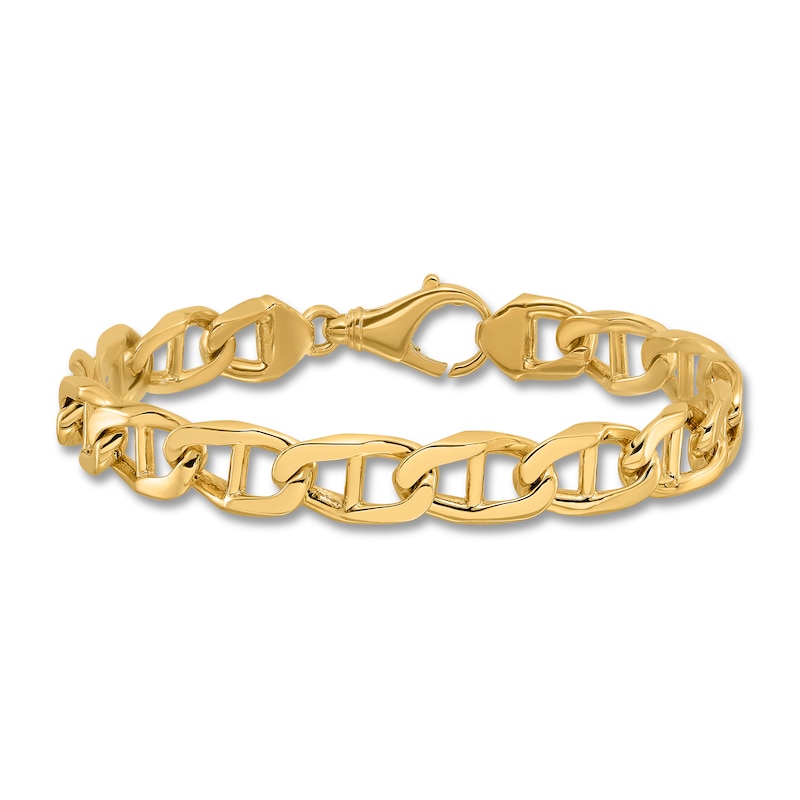 Men's Anchor Link Bracelet 14K Yellow Gold 10.3mm 9"