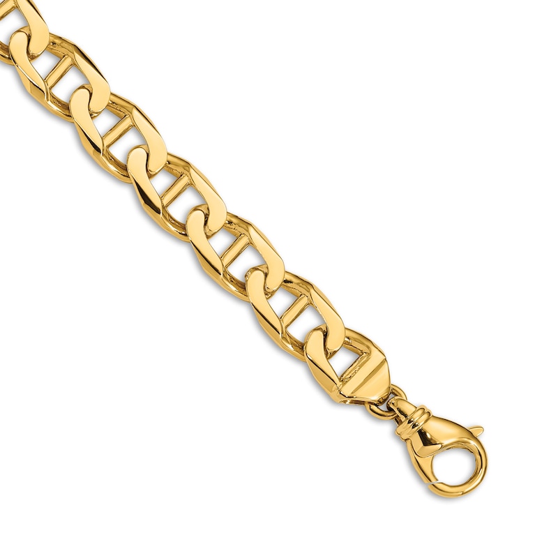 Men's Anchor Link Bracelet 14K Yellow Gold 10.3mm 9"