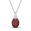 Thumbnail Image 0 of Lab-Created Ruby Pendant Necklace 1/8 ct tw Round 10K White Gold