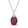 Thumbnail Image 1 of Lab-Created Ruby Pendant Necklace 1/8 ct tw Round 10K White Gold
