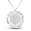 Thumbnail Image 1 of Engravable Family Tree Pendant Necklace 14K White Gold 25mm 18" Adj.