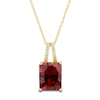 Thumbnail Image 1 of Lab-Created Ruby Ring, Earring & Necklace Set 1/5 ct tw Diamonds 10K Yellow Gold
