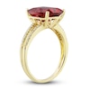 Thumbnail Image 5 of Lab-Created Ruby Ring, Earring & Necklace Set 1/5 ct tw Diamonds 10K Yellow Gold