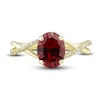 Thumbnail Image 4 of Lab-Created Ruby Ring, Earring & Necklace Set 1/5 ct tw Diamonds 10K Yellow Gold