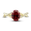 Thumbnail Image 5 of Lab-Created Ruby Ring, Earring & Necklace Set 1/5 ct tw Diamonds 10K Yellow Gold