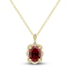 Thumbnail Image 1 of Lab-Created Ruby Ring, Earring & Necklace Set 1/3 ct tw Diamonds 10K Yellow Gold
