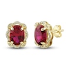 Thumbnail Image 2 of Lab-Created Ruby Ring, Earring & Necklace Set 1/3 ct tw Diamonds 10K Yellow Gold