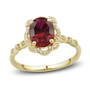 Thumbnail Image 3 of Lab-Created Ruby Ring, Earring & Necklace Set 1/3 ct tw Diamonds 10K Yellow Gold