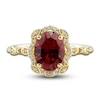 Thumbnail Image 4 of Lab-Created Ruby Ring, Earring & Necklace Set 1/3 ct tw Diamonds 10K Yellow Gold