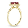 Thumbnail Image 5 of Lab-Created Ruby Ring, Earring & Necklace Set 1/3 ct tw Diamonds 10K Yellow Gold