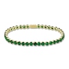 Lab-Created Emerald Tennis Bracelet 10K Yellow Gold